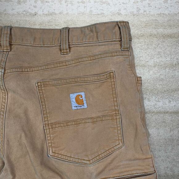 Vintage Carhartt Carpenter Pants Camel Tan Canvas Baggy Fit Dungarees Work 90s - Picture 3 of 4